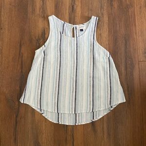 Blue and white striped tank top